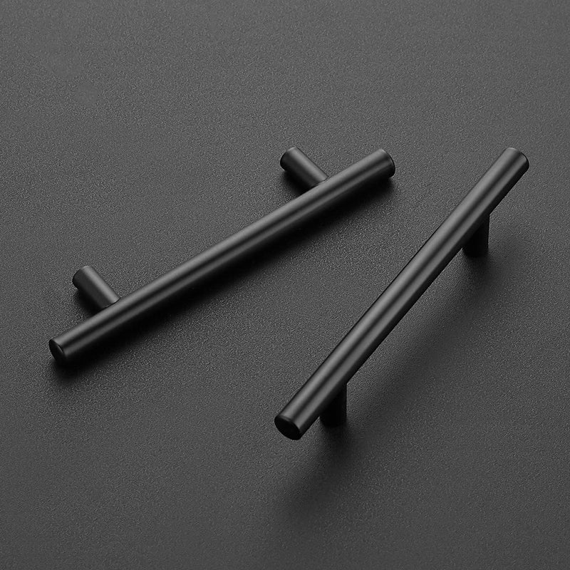 HomeExpert Home Expert 5 Pack 6 inch Cabinet Handles Black Drawer Pulls 3.75 inch Hole Center Stainless Steel Cabinet Pulls - Image 2